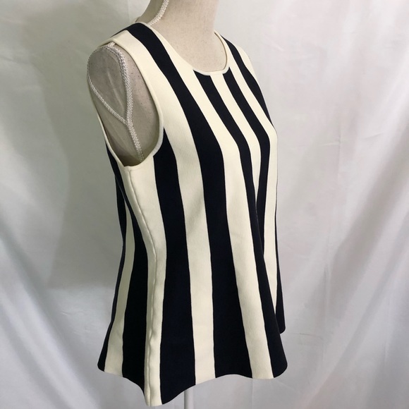 Ann Taylor Atlantic Striped Knit Peplum Top L - Picture 4 of 6